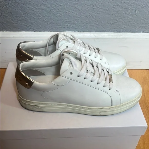 Jimmy Choo White Sneakers Sleek Minimalist Design - Picture 3 of 7